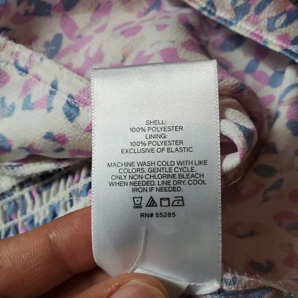 Express Women Chiffon Pastel Balloon Sleeves Wrap Babydoll Top Size Large Whimsy - Picture 5 of 10